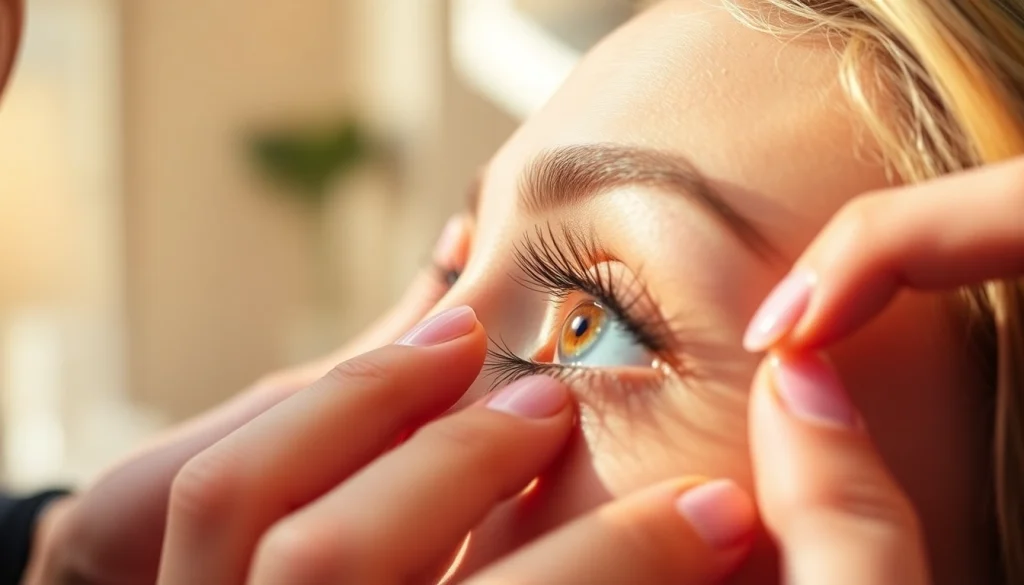 Admire the meticulous application of Georgetown Lash Extensions by a skilled stylist.