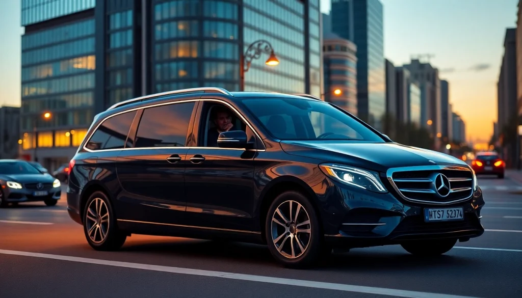 Professional driver hire Johannesburg in a luxurious chauffeur vehicle on a city street, highlighting luxury and style.