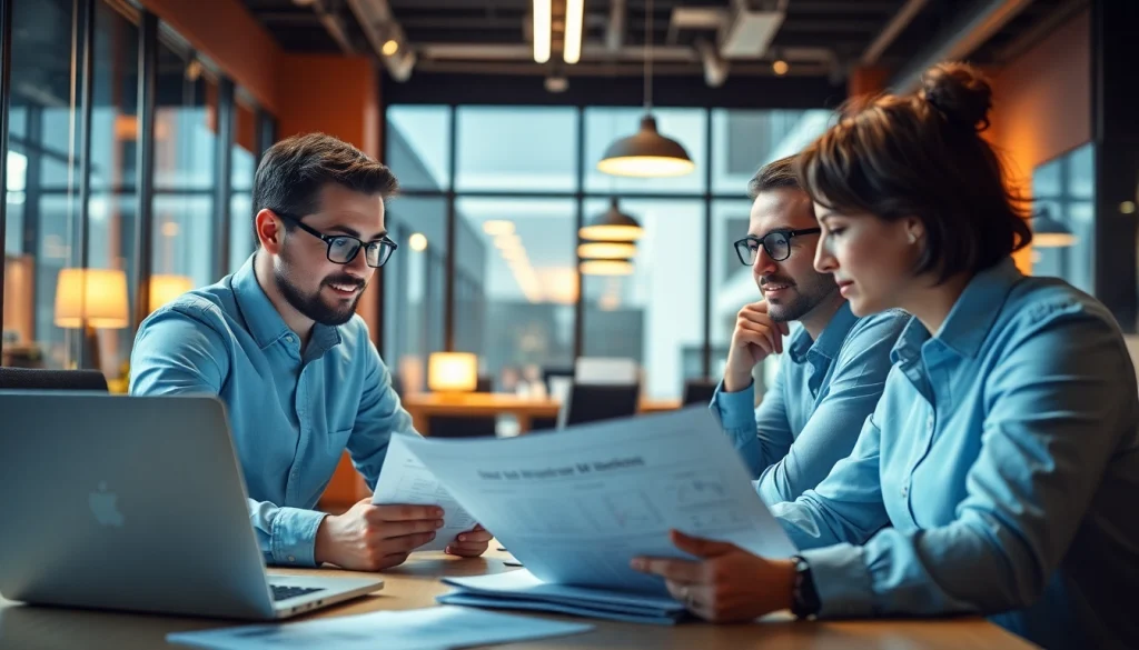 Team conducting market research data collection analysis with engaging data visuals in a modern office