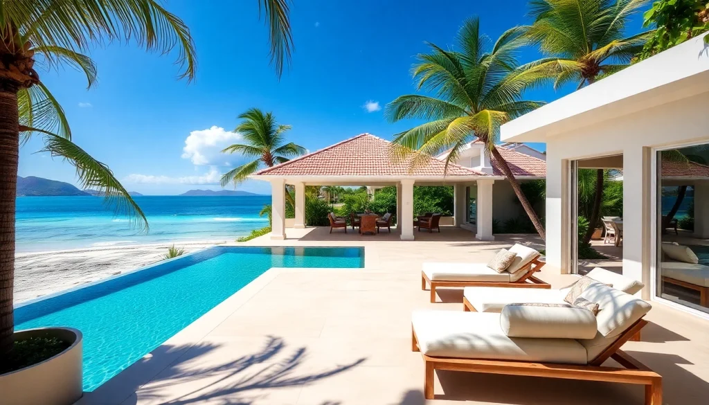 Relax in exclusive villas St Martin featuring breathtaking beachfront views and serene outdoor spaces.