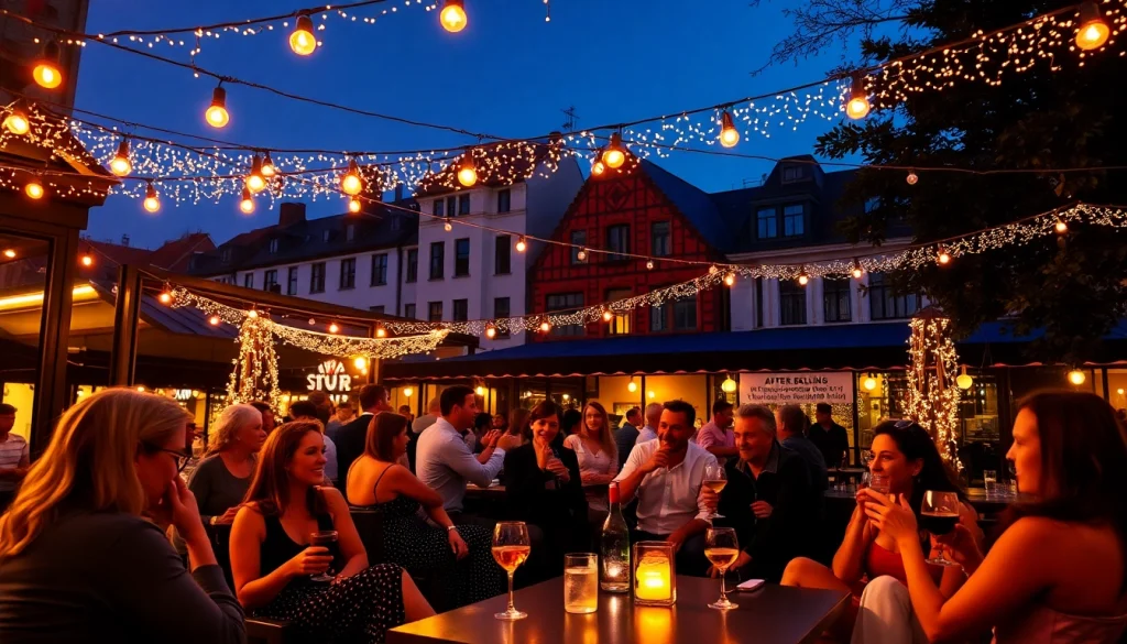 Experience Unique Berlin Events with a lively after-work party atmosphere in a beautifully lit setting.