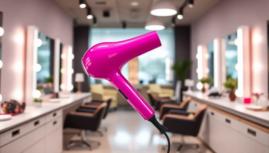 Use salon tools like the pink air hair styler to achieve stunning hairstyles effortlessly.