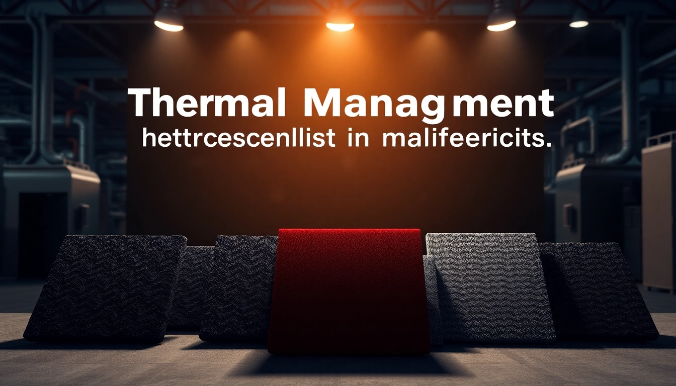 Showcasing thermal management materials with various textures for efficient heat dissipation in electronics.
